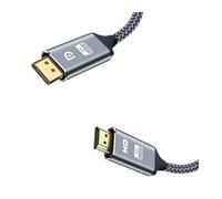 FCJPYRAPS Cavo Adattatore DisplayPort 4K a HDMI 6,6 Piedi 2 m DP a HDMI Maschio Video UHD 1440P/2K a 120 Hz, 4K a 30 Nylon DP a HDTV Linea di conversione Display unidirezionale C