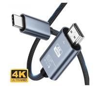 FCJPYRAPS Cavo di conversione Video HD 4K 30Hz No Delay Tipo C a HDMI Compatibile con Schermo TV Computer 2 Metri Schermo di proiezione Cavo Intrecciato Linea di conversione Display(C1)