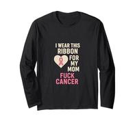 FCK Cancer Nastro Rosa Sopravvissuto Guerriero Combattente di Consapevolezza Maglia a Manica