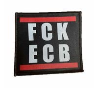 FCK ECB Toppa termoadesiva 10 x 9 cm, da cucire o termoadesiva, Bitcoin, Monero, criptovalute, Banca centrale europea, European Central Bank, Fuck the Banks - FUCK ECB/BCE (FCK ECB)