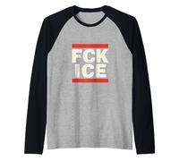FCK Ice Messaggio Forte Protesta Attivismo Sociale Maglia con Maniche Raglan