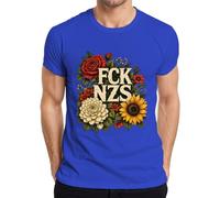 FCK NZS Antifascismo Rose Statement - Maglietta da uomo, Blu, L