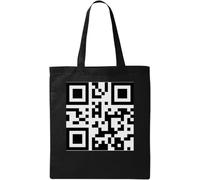 FCK Off QR Dictionary Code Borsa Tote in Cotone Ecologico Naturale Nero, Nero , Taglia unica