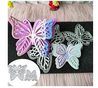 Fclily@JJ 2 fustelle a doppia farfalla in metallo, per inviti di nozze, fiori e farfalle, per scrapbooking, decorazioni in rilievo su carta per scrapbooking e creazione di biglietti