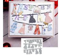 Fclily@JJ Stendibiancheria per appendere vestiti fustellati in metallo, fustelle per abiti da taglio tagliare stencil per biglietti d'invito fai da te scrapbooking album decorativi goffratura carta fu