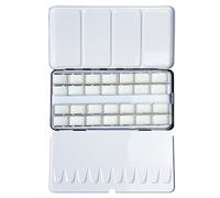 FCLUB Empty Watercolor Tins Palette Paint Case - Large Watercolor Palette Box Metal Tin with 28 Full Pans