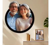 FCLYDER Personalizzata per Foto di Famiglia 3D Cartoon Portrait, Ritratto Cartoon Personalizzato, Cornici per Foto per Soggiorno, Anniversario di Nozze Regalo