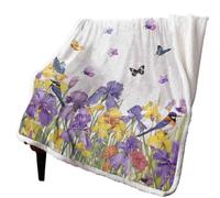 FCMWLKEJI Primavera Acquerello Farfalle Stampato Coperta Calda Inverno Morbida Coperta per Letti Divano Coperte di Lana