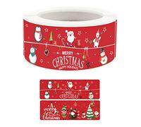 Fcnjsao 120 Pezzi Adesivi Rettangolari "Buon Natale" Adesivi Sigilli Confezione Regalo Adesivi Decorativi Per Imballare Scatole Regalo