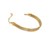 Fcnjsao Catena a maglia regolabile alla moda catena a mano braccialetto intrecciato accessori gioielli fatti a mano per le donne lega di rame sostenibile