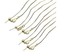Fcnjsao Collana da donna, 5 pezzi, regolabile, con chiusura ad ago, catenina piatta, alla moda, accessorio artigianale, Box necklace 2, Zinco