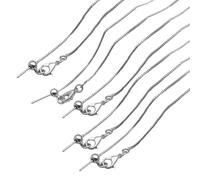 Fcnjsao Collana da donna, 5 pezzi, regolabile, con chiusura ad ago, catenina piatta, alla moda, accessorio artigianale, Box necklace 2, Zinco