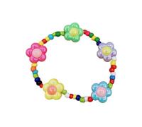 Fcnjsao Collana da donna a cinque punte stella collana fiore braccialetto collana colorata collana corta resina riso perline collana gioielli, Necklace, Mi Zhu