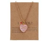 Fcnjsao Collana da donna Amore Collana in pietra naturale per ragazza adolescente moda rosa cuore girocollo gioielli multicolore, Pietra naturale