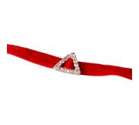 Fcnjsao Collana regolabile con ciondolo geometrico alla clavicola, in velluto, girocollo, rotondo, ovale, quadrato, triangolare, con cristalli, Triangle, lega e velluto
