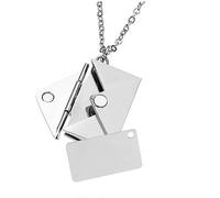 Fcnjsao Collane da donna con medaglione a busta, in acciaio inox, oro, argento, collana con ciondolo segreto, Acciaio inossidabile