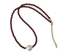 Fcnjsao Raffinata collana di perle d'acqua con agate amore perle di cuore accessorio per gli appassionati di gioielli femminili