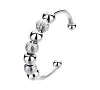 Fcnjsao Rotanti Perline Stress Relief Anelli Gioielli Regolabile Spinner Anelli Per La Gestione Dello Stress Ufficio Rilassante Giocattolo Spinner Per Adulti Unisex, come descritto