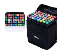 Fcnjsao Set di pennarelli da disegno a colori 24/30/36/40/48/60/80/120 per scrittura a mano con tecnologia a doppia punta fine