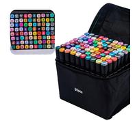 Fcnjsao Set di pennarelli da disegno a colori 24/30/36/40/48/60/80/120 per scrittura a mano con tecnologia a doppia punta fine
