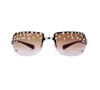 Fcnjsao Strass decorativi Occhiali da vista Trendsetters per il vestito da vacanza in metallo senza montatura sfumature retrò moda foto puntelli, Doppia Cornice Dorata