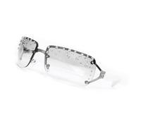 Fcnjsao Strass decorativi Occhiali da vista Trendsetters per il vestito da vacanza in metallo senza montatura sfumature retrò moda foto puntelli, Cornice Bianca Argento F