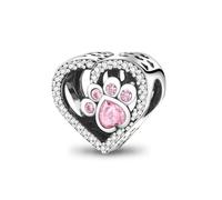 Fc'Noqgn Ciondolo a cuore, ciondolo a cuore d'amore, perline portafortuna, simpatici ciondoli per bracciali e collane, compatibili con i regali di gioielli a bracciale