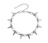 Fc'Noqgn Collana Hip Hop, Collana di Rivetti Punk dalla personalità esagerata, Collana di proiettili a Catena, Collana da Donna, Collana Punk Rock (Argento)