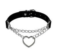 Fc'Noqgn Cuore gotico Rock Collana Collana in pelle Donne Uomini Punk Halloween Party