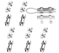 Fc'Noqgn Morsetto M2 Duplex, 10 Morsetti per funi Metalliche, Morsetti per Cavi in Acciaio Inox 304, Cavo di Pulizia da 2 mm Linea di Fissaggio per Tende da Sole
