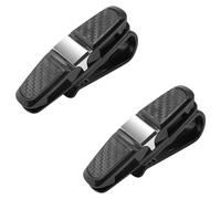 Fc'Noqgn Porta Occhiali da Sole Auto, 2 Pack Supporti per Occhiali da Sole da Auto, Clip per Parasole, Porta Occhiali da Sole Auto, Portaocchiali Auto, con Clip per Carte di Credito, Rotazione 180 °