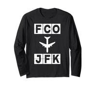 FCO per JFK Route Roma New York Maglia a Manica