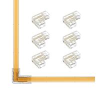FCOB COB 2pin 5mm Connettore a forma di L Kit 6pcs 2pin Connettore a forma di L senza gap per saldatura senza gap 5mm PWM monocolore +V -V Strisce LED