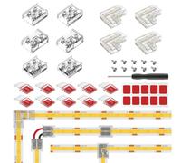 FCOB COB 2PIN 8mm Kit Connettore LED Avvitabile Trasparente Connettore da Scheda a Scheda/Filo Connettore a T Connettore a L per FCOB 2pin Strisce LED Monocolore Connessione Senza Spazi Vuoti