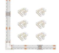 FCOB COB 4pin 10mm Connettore a forma di L Kit 6pcs 4pin 10mm Connettore a forma di L senza gap per saldatura senza gap 10mm PWM RGB +V R G B Strisce LED