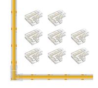 FCOB COB 8 mm/0.31in Larghezza LED Striscia Connettore Kit 8 Pz 2 Pin Trasparente Gapless A Forma di L Connettori 8mm PWM Singolo Colore +V -V LED Strip Lights