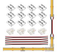 FCOB COB 8mm Connettore Kit 12pcs trasparente Connettore | 4pcs a L Connettore 4pcs 15cm lungo 20AWG cavo di estensione per saldatura senza spazi 2pin monocromatica Striscia Angolare