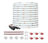 FCOB COB Striscia LED Flessibile ad alta densità Bianco Freddo 6000K 320LEDs/m 10M DC24V Larghezza 8mm CRI90+ Luce LED dimmerabile uniforme per decorazione DIY(Controllore alimentatore non inclusi)