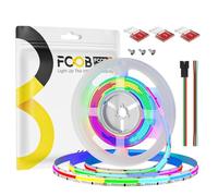 FCOB COB WS2811 IC RGB Indirizzabile Striscia LED Uniform 3 m 24V 72IC 12mm | 864LEDs/m flessibile ad alta densità bianco PCB Strisce LED che Cambia Colore per Camera Letto(Non Alimentazione Controller)