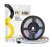 FCOB COB WS2811 Indirizzabile Doppio IC RGBCCT Striscia LED 5M IP30 12mm CE | RGB Smart IC+CCT Bianco Regolabile 3000K-6000K 24V 960LEDs/m flessibile alta densità per DIY(Non Alimentazione Controller)