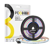 FCOB COB WS2811 Indirizzabile Doppio IC RGBCCT Striscia LED 5M IP66 10mm CE | RGB Smart IC+CCT Bianco Regolabile 3000K-6000K 24V 840LEDs/m flessibile alta densità per DIY(Non Alimentazione Controller)