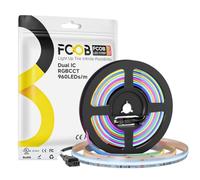 FCOB COB WS2811 Indirizzabile Doppio IC RGBCCT Striscia LED 5M IP66 12mm CE | RGB Smart IC+CCT Bianco Regolabile 3000K-6000K 24V 960LEDs/m flessibile alta densità per DIY(Non Alimentazione Controller)