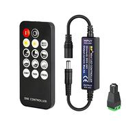 FCOB Mini RF Dimmer Controller 14 Pulsanti per Striscia LED 3014 5630 5730 3528 DC5V/DC12V/DC24V - Interruttore Wireless Modalità Luminosità ed Effetto (Colore Singolo)