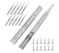 FCOUMY guide per cassetti 6 paia (12 pezzi), 50 cm Chiusura automatica morbida, guide per cassetti estrazione totale con guide con cuscinetti a sfera, guide cassetti 100 libbre di capacità
