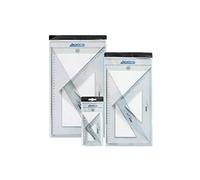 FCP Coppia di Squadra Kristall-K da CM 35 45° e 60° in Plastica Bianca con Custodia in PVC Trasparente