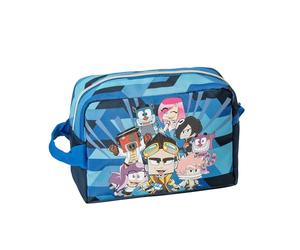fcp LYON GAMER - Accessory Case Ufficiale Lyon Gamer, Astuccio Bambina Ovale con Tasca Interna, Divisorio con Passanti Elastici e Pratica Chiusura a Zip, 22x15Hx9,5 cm, blu