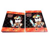 FCP RACCOGLITORE Lyon Gamer WGF arancione nero 4 anelli per la scuola + CARTELLA con elastico + omaggio penna glitterata