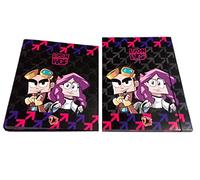 FCP RACCOGLITORE Lyon Gamer WGF nero viola 4 anelli per la scuola + CARTELLA con elastico + omaggio penna glitterata