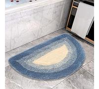 FCS Bathroom Tappetino da Bagno Tappeto per Bagno Mezzaluna Antisdrucciolevole Assorbente Super Assorbente in Microfibra Soft Shag Super, Lavabile in Lavatrice (Color : Blue, Size : 50x80cm)