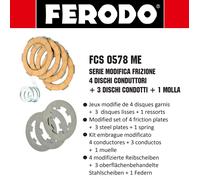 FERODO Set completo frizione race Vespa 50-90-125 Primavera-ET3 (Dischi e Rallini Frizione) / Clutch kit race Vespa 50-90-125 Primavera-ET3 (Clutch discs and Rallini)